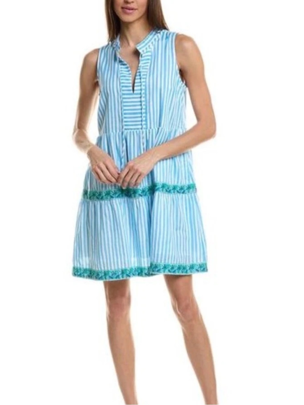 Tommy Bahama Women's Marina Isle Tiered Striped Dress Extra Large XL Like New